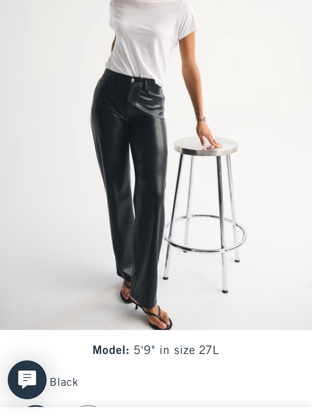 Abercrombie & Fitch Black Faux Leather pants size 25 ultra high rise 90s